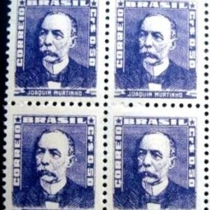 Quadra de selos postais do Brasil de 1954 Joaquim Murtinho