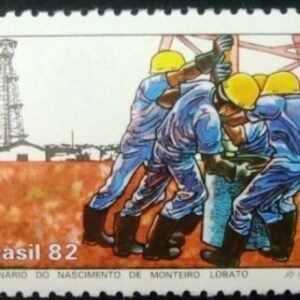 Selo postal do Brasil de 1982 Monteiro Lobato