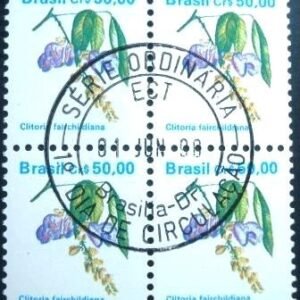 Quadra de selos postais do Brasil de 1990 Sombreiro