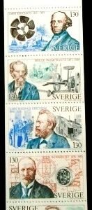 Caderneta postal da Suécia de 1976 Technological pioneers