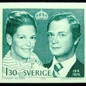 Selo postal da Suécia de 1976 Royal Wedding 1