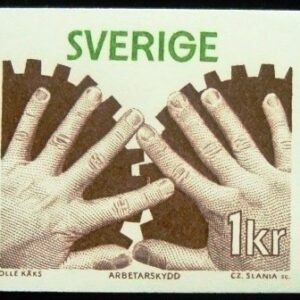 Selo postal da Suécia de 1976 Girl's Head 1