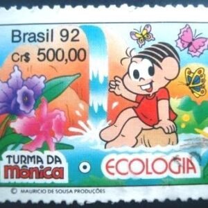 Selo postal do Brasil de 1992 Mônica