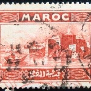 Selo postal do Marrocos de 1933 Kasbah Oudaïas