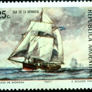 Selo postal da Argentina de 1971 Navy Day
