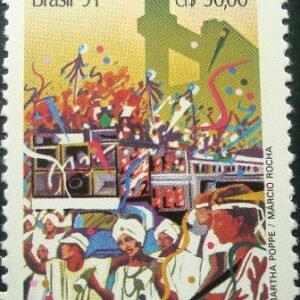 Selo postal do Brasil de 1991 Trio Elétrico