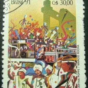 Selo postal do Brasil de 1991 Trio Elétrico - C 1723 U