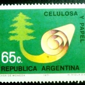 Selo postal da Argentina de 1971 Cellulose and Paper