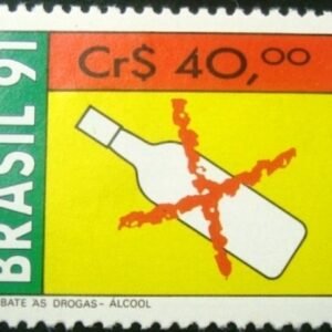 Selo postal de 1991 Combate as Drogas Álcool