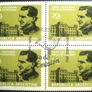Quadra de selos postais da Argentina de 1970 St Dom Bosco