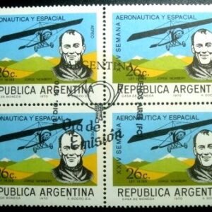 Quadra de selos postais da Argentina de 1970 Aeronautics week