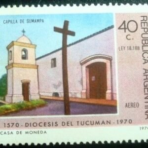 Selo postal da Argentina de 1970 Capilla de Sumampa