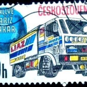 Selo postal da Tchecoslováquia de 1989 Liaz truck