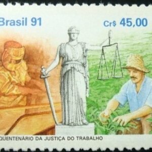 Selo postal de 1991 Justiça do Trabalho - C 1744 N