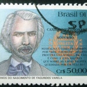 Selo postal de 1991 Fagundes Varella - C 1748 U