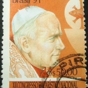 Selo postal do Brasil de 1991 João Paulo II
