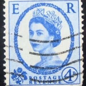 Selo postal do Reino Unido de 1958 Queen Elizabeth II 4