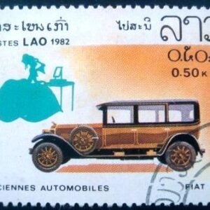 Selo postal do Laos de 1982 Fiat (1925)