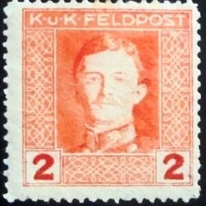Selo postal da Áustria de 1917 Emperor Karl I 2