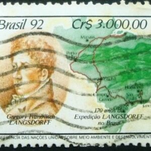 Selo postal do Brasil de 1992 Gregory Langsdorff