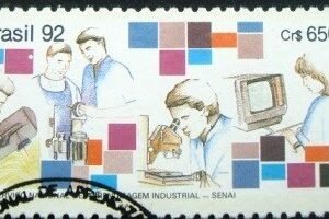 Selo postal do Brasil de 1992 SENAI