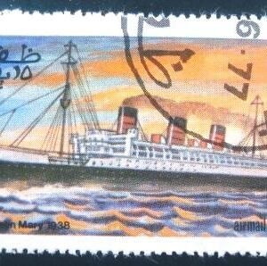 Selo postal Cinderela de Zofar de 1977 The Queen Mary 1938