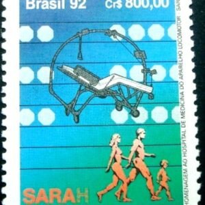 Selo postal do Brasil de 1992 Hospital Sarah