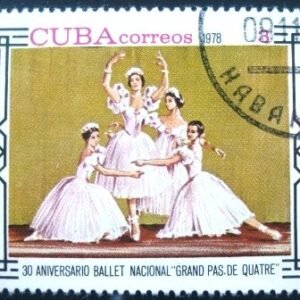 Selo postal de Cuba de 1978 Grand pas de quatre