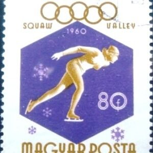 Selo postal da Hungria de 1960 Speed Skating