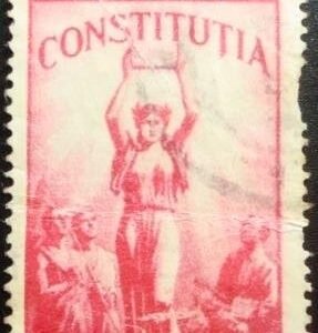 Selo postal da Romênia de 1948 New Constitution 1