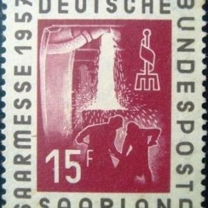 Selo postal da Alemanha Saarland Iron foundry