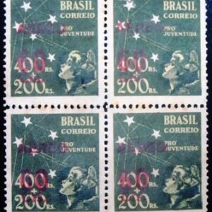 Quadra de selos postais do Brasil de 1944 Pró Juventude 1