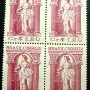 Quadra de selos postais do Brasil de 1953 Tratado de Petrópolis 1