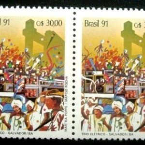 Par de selos postais do Brasil de 1991 Trio Elétrico
