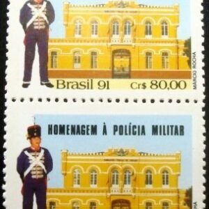 Par de selos postais do Brasil de 1991 Polícia Militar