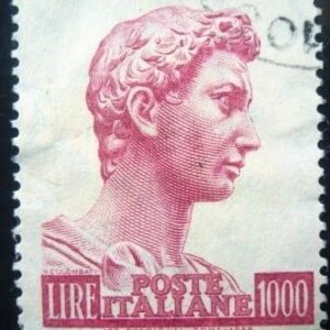 Selo postal da Itália de 1957 Statue of St. George