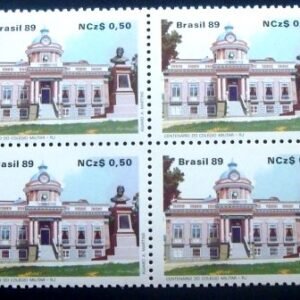 Quadra de selos postais do Brasil de 1989 Colégio Militar