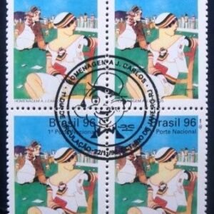 Quadra de selos postais do Brasil de 1996 J. Carlos