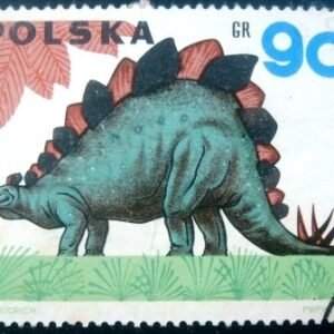 Selo postal da Polônia de 1965 Stegosaurus