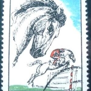 Selo postal da Romênia de 1992 Horse