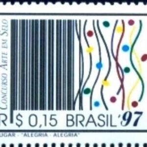 Selo postal do Brasil de 1997 Alegria Alegria