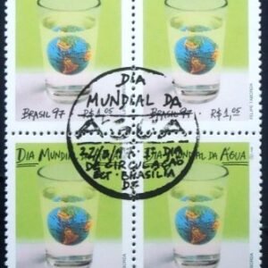 Quadra de selos postais do Brasil de 1997 Água