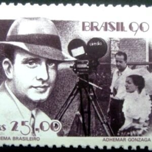 Selo postal do Brasil de 1990 Adhemar Gonzaga N