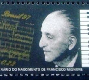 Selo postal do Brasil de 1997 Francisco Mignone
