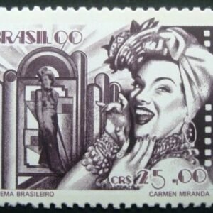 Selo postal do Brasil de 1990 Carmen Miranda M