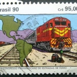 Selo postal de 1990 Estradas de Ferro - C 1696 U