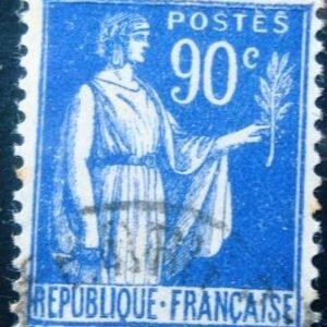 Selo postal da França de 1938 Type Peace 90