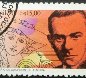 Selo postal do Brasil de 1990 Guilherme de Almeida