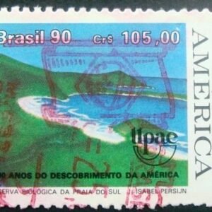 Selo postal do Brasil de 1990 Restinga U