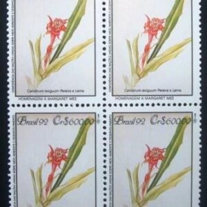 Quadra de selos postais do Brasil de 1992 Canistrum Exiguum